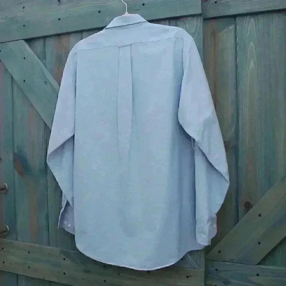 Bill Blass Mens Light Blue Button-down Shirt Size 16 1/2 Large Blended Oxford - Picture 6 of 6